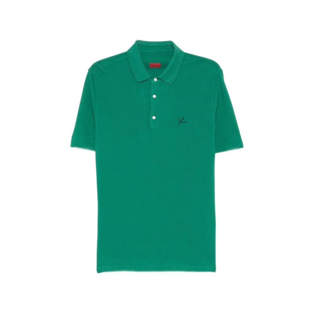 Isaia Green Polo Shirts Men
